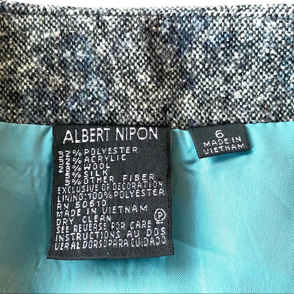 Albert Nipon Silk Wool Blend Tweed Flare Peplum M… - image 3